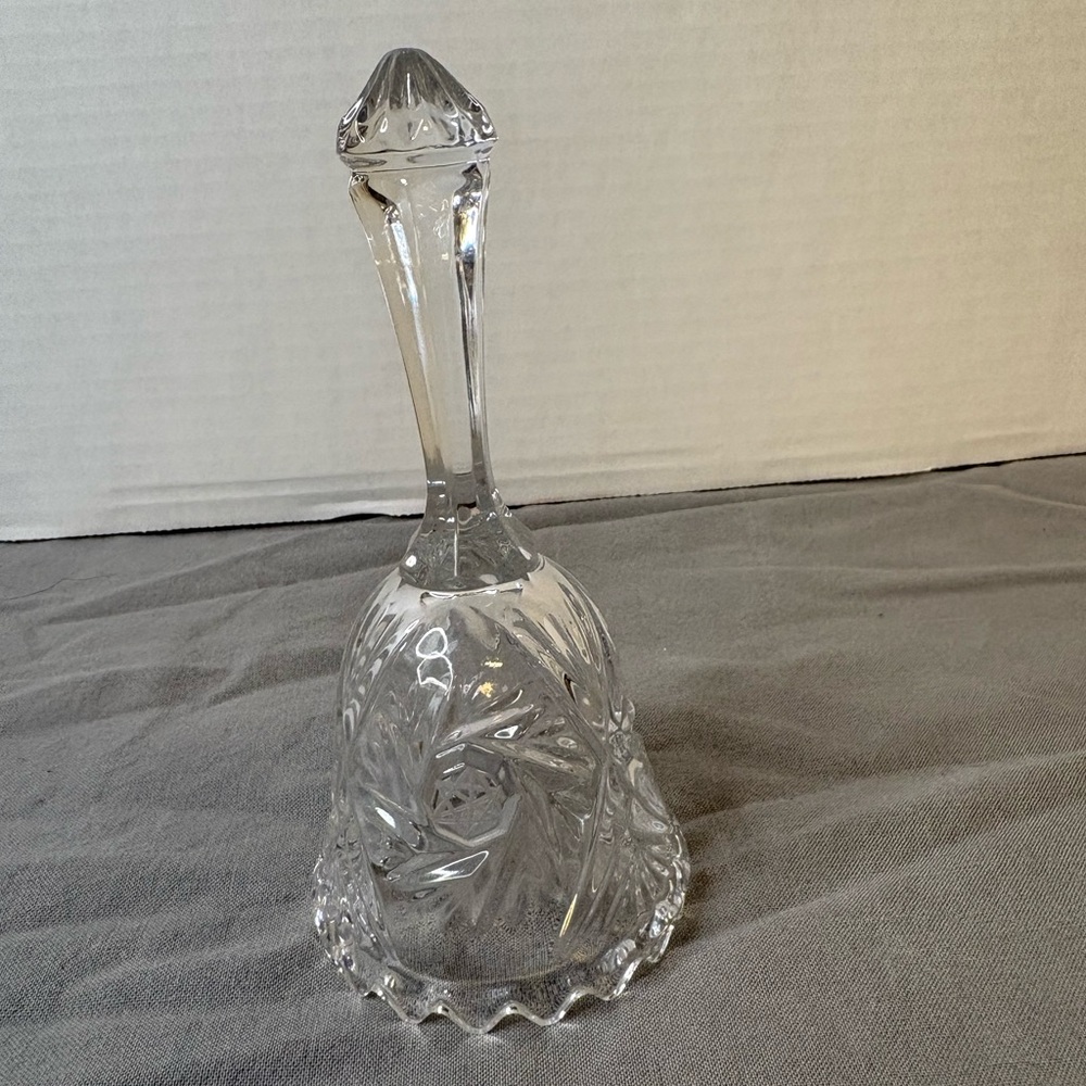 Vintage Etched Crystal Hand Bell